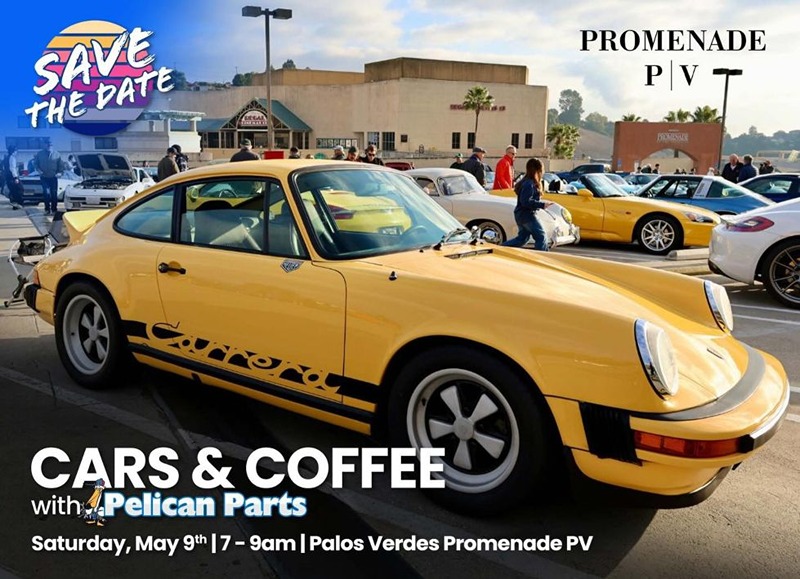 Pelican Parts Cars and Coffee flyer May 2026